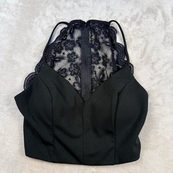 City Triangles Tops - City Triangles Black Lace Bustier Halter Crop Top – Size XS Women (5 Juniors)